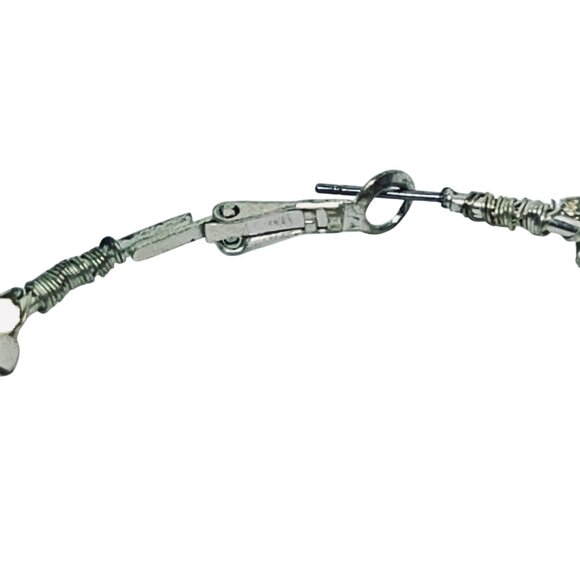 Large Silver Tone Wrapped Hoop Pierced Earrings (5540) - Picture 5 of 5